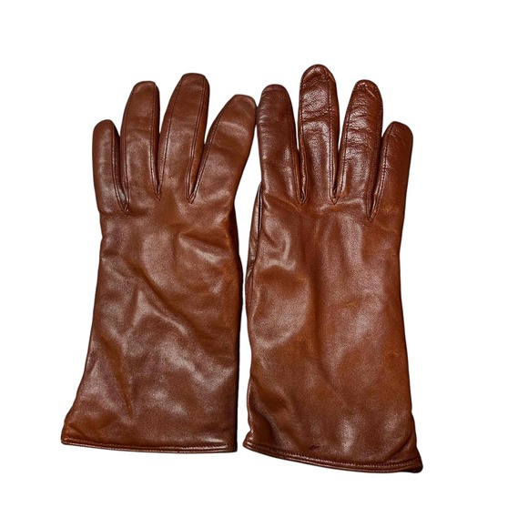 Gabriele Strehle Brown Leather Dress Womens Size 7 Gloves - Picture 3 of 7